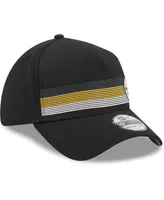 Men's New Era Black Pittsburgh Steelers Flawless Stripe 39THIRTY Flex Hat