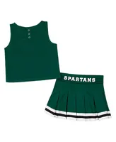 Girls Toddler Colosseum Green Michigan State Spartans Carousel Cheerleader Set