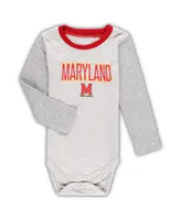 Infant Boys and Girls Wes & Willy Heather Gray Maryland Terrapins Jie Long Sleeve Bodysuit Pants Set