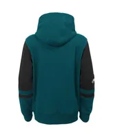 Big Boys Green Philadelphia Eagles Colorblock Full-Zip Hoodie