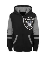 Big Boys Black Las Vegas Raiders Colorblock Full-Zip Hoodie