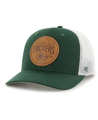 Men's '47 Brand Green Green Bay Packers Leather Head Flex Hat