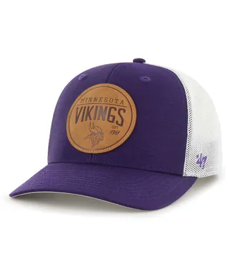 Men's '47 Brand Purple Minnesota Vikings Leather Head Flex Hat