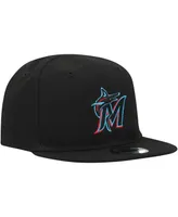 Infant Boys and Girls New Era Black Miami Marlins My First 9FIFTY Adjustable Hat