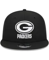 Men's New Era Black Green Bay Packers Main Trucker 9FIFTY Snapback Hat