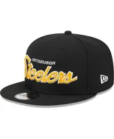 Men's New Era Black Pittsburgh Steelers Main Script 9FIFTY Snapback Hat