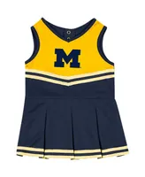 Girls Infant Colosseum Navy Michigan Wolverines Time For Recess Cheer Dress