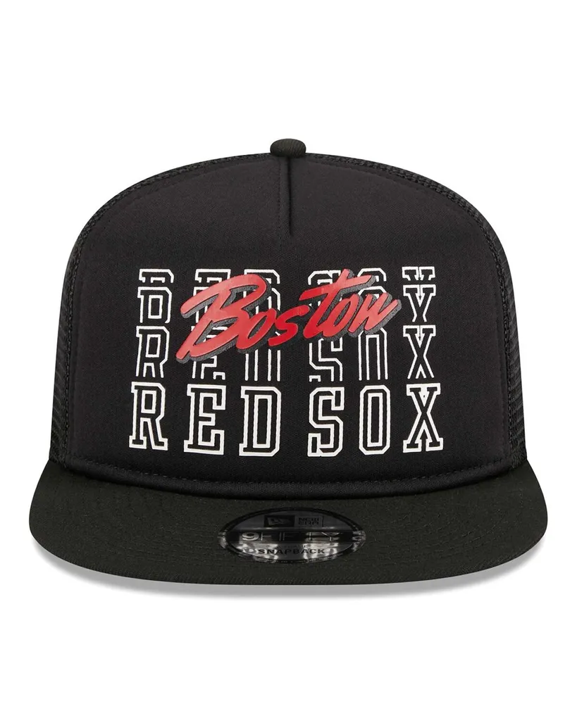 Men's New Era Black Boston Red Sox Street Team A-Frame Trucker 9FIFTY Snapback Hat