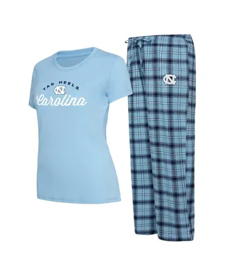 Women's Concepts Sport Carolina Blue, Navy North Tar Heels Arctic T-shirt and Flannel Pants Sleep Set