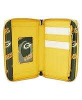 Women's Loungefly Green Bay Packers Sequin Zip-Around Wallet