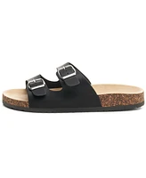 Alpine Swiss Mens Double Strap Casual Slides Flat Sandals