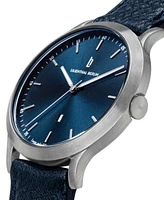 Lilienthal Berlin Unisex Huxley Silver Blue Navy Blue Leather Watch 40mm