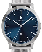 Lilienthal Berlin Unisex Huxley Silver Silver-Tone Stainless Steel Mesh Watch 40mm