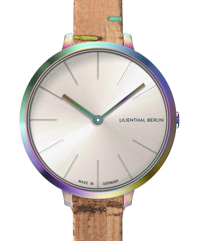 Lilienthal Berlin Women's Rosalux Rainbow Light Brown Cork Leather Watch 30mm