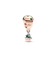 Pandora Cubic Zirconia Two-Tone Santa Claus in Hot Air Balloon Charm