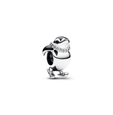 Pandora Cubic Zirconia Skiing Penguin Charm