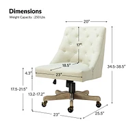 Modern Upholstered Tufted Armless Home Office Chair