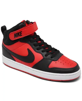 Nike Big Kids Court Borough Mid 2 Adjustable Strap closure Casual Sneakers from Finish Line