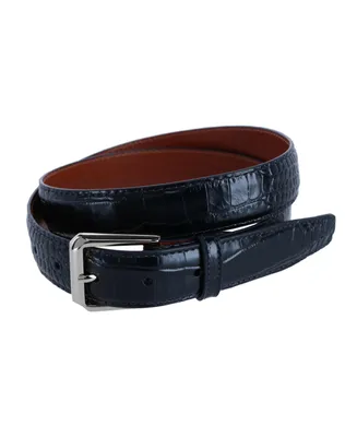 Trafalgar Men's 30mm Mock Alligator Embossed Italian Leather Belt