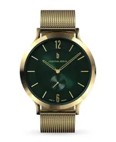 Lilienthal Berlin Men's The Classic Gold Green Gold-Tone Stainless Steel Mesh Watch 42mm