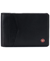 Alpine Swiss Mens Slimfold Wallet Rfid Safe Bifold Genuine Leather Id Window