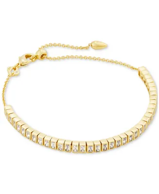 Kendra Scott 14k Gold-Plated Baguette Crystal Tennis-Style Slider Bracelet