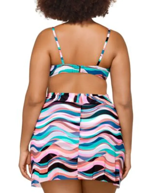 Raisins Curve Trendy Plus Size Marita One Shoulder Tankini Top Bottoms