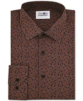 Tayion Collection Men's Slim-Fit Mini-Floral Dress Shirt