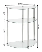 Designs2Go Classic Glass 3 Tier Half-Circle Entryway Hall Table