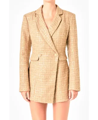 endless rose Women's Tweed Blazer Romper