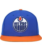 Men's Mitchell & Ness Blue Edmonton Oilers Core Team Ground 2.0 Snapback Hat