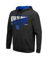 Men's Colosseum Black Kentucky Wildcats Slash Stack 2.0 Pullover Hoodie