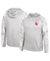Men's Colosseum Gray, Realtree Camo Oklahoma Sooners Gulf Stream Raglan Long Sleeve Hooded T-shirt