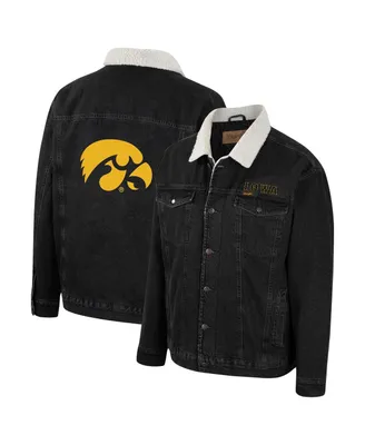 Men's Colosseum x Wrangler Charcoal Iowa Hawkeyes Western Button-Up Denim Jacket