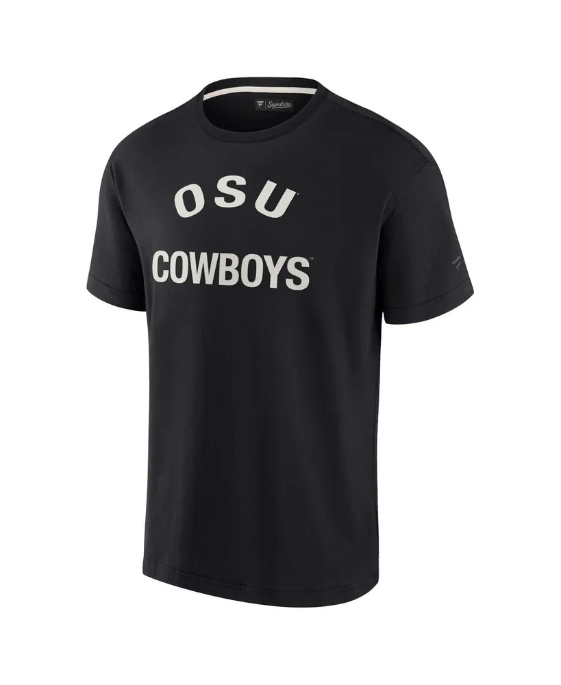 Men's and Women's Fanatics Signature Black Oklahoma State Cowboys Super Soft Short Sleeve T-shirt