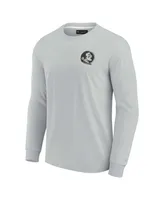 Men's and Women's Fanatics Signature Gray Florida State Seminoles Super Soft Long Sleeve T-shirt