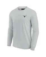 Men's and Women's Fanatics Signature Gray Texas Longhorns Super Soft Long Sleeve T-shirt