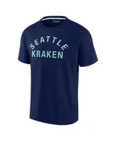 Men's and Women's Fanatics Signature Deep Sea Blue Seattle Kraken Super Soft Short Sleeve T-shirt