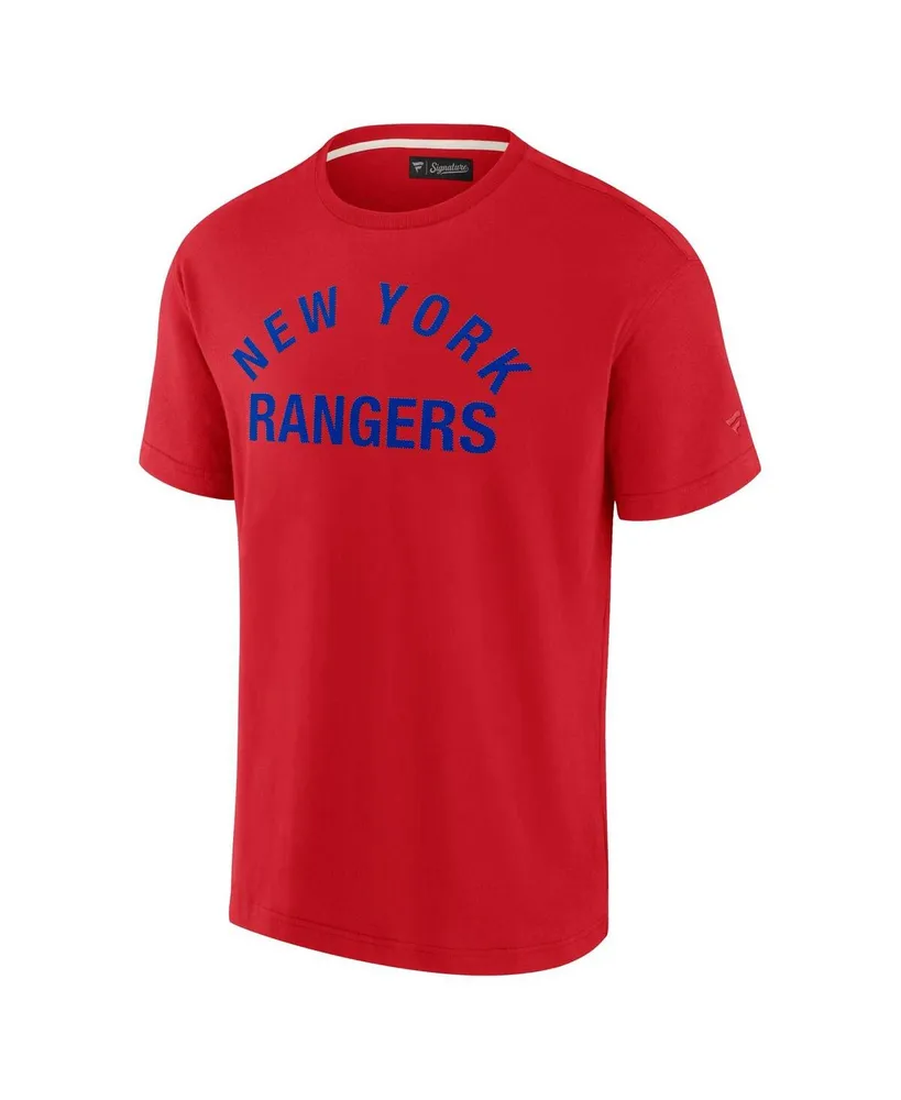 Men's and Women's Fanatics Signature Red New York Rangers Super Soft Short Sleeve T-shirt