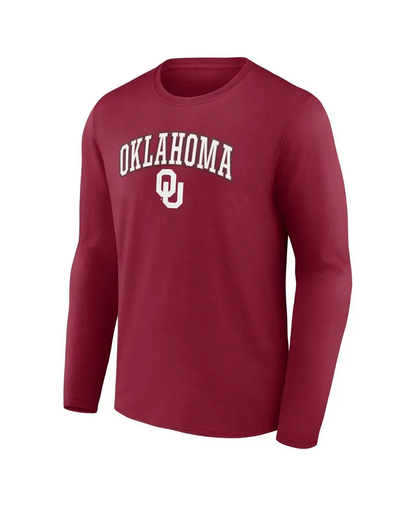 Men's Fanatics Crimson Oklahoma Sooners Campus Long Sleeve T-shirt