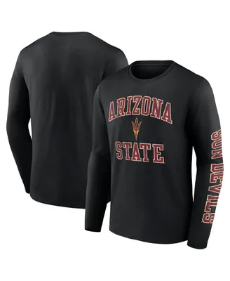 Men's Fanatics Black Arizona State Sun Devils Distressed Arch Over Logo Long Sleeve T-shirt