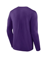 Men's Fanatics Purple Washington Huskies Distressed Arch Over Logo Long Sleeve T-shirt