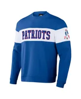 Men's Nfl x Darius Rucker Collection by Fanatics Royal New England Patriots Team Color and White Pullover Distressed Sweatshirt
