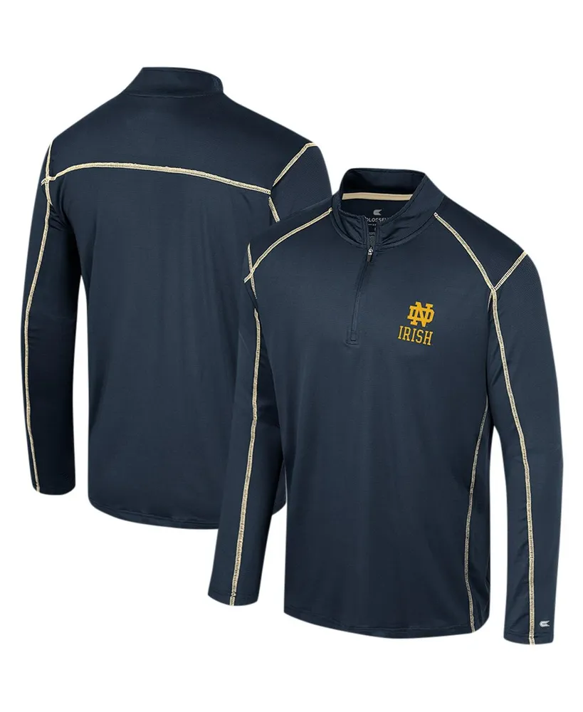 Men's Colosseum Navy Notre Dame Fighting Irish Cameron Quarter-Zip Windshirt