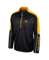 Men's Colosseum Black Iowa Hawkeyes Marled Half-Zip Jacket