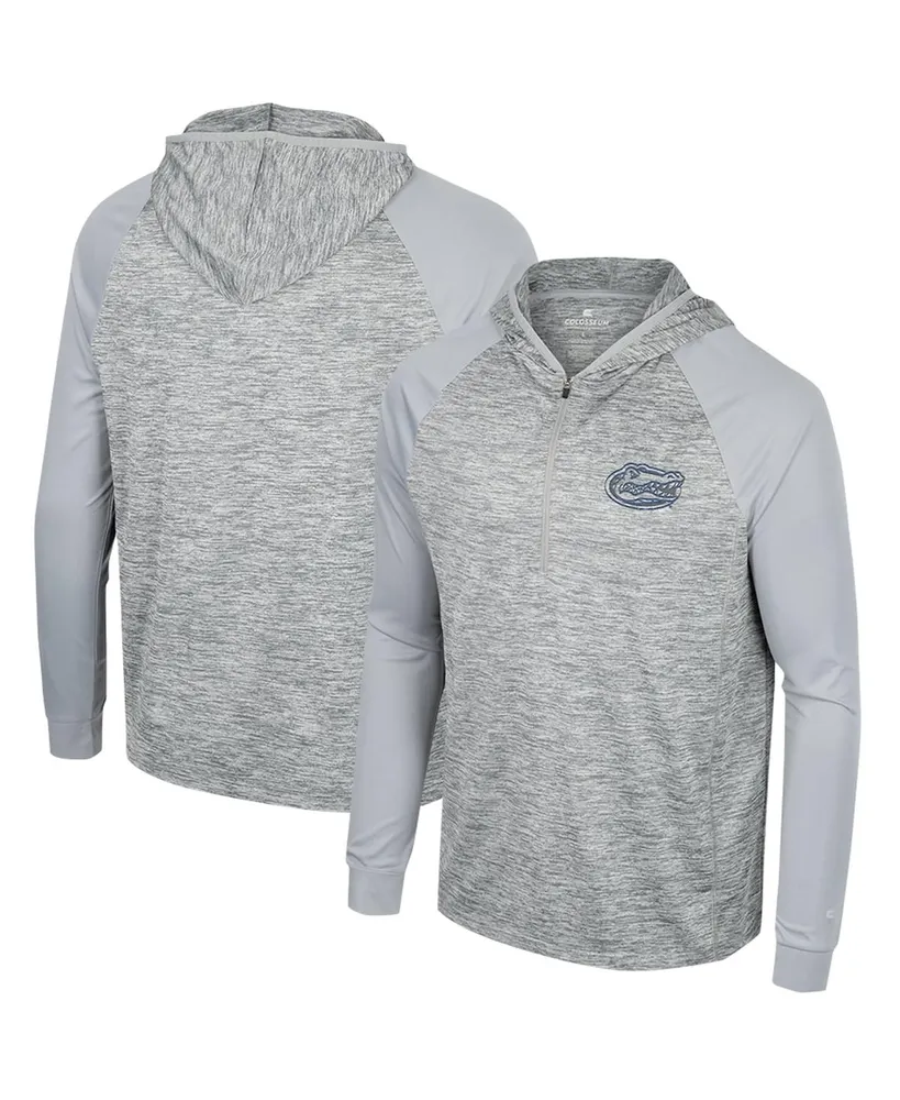 Men's Colosseum Gray Florida Gators Cybernetic Raglan Quarter-Zip Hooded Top