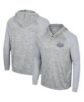 Men's Colosseum Gray Florida Gators Cybernetic Raglan Quarter-Zip Hooded Top