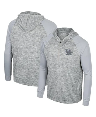 Men's Colosseum Gray Kentucky Wildcats Cybernetic Raglan Quarter-Zip Hooded Top