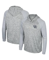 Men's Colosseum Gray Kentucky Wildcats Cybernetic Raglan Quarter-Zip Hooded Top