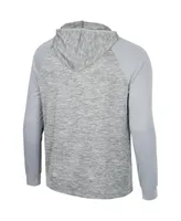 Men's Colosseum Gray Gonzaga Bulldogs Cybernetic Raglan Quarter-Zip Hooded Top